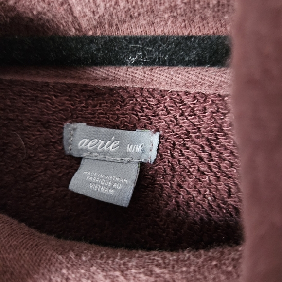 AERIE- Mauve Fleece Turtleneck Cowl Sweatshirt | Size M Relic - Picture 4 of 5
